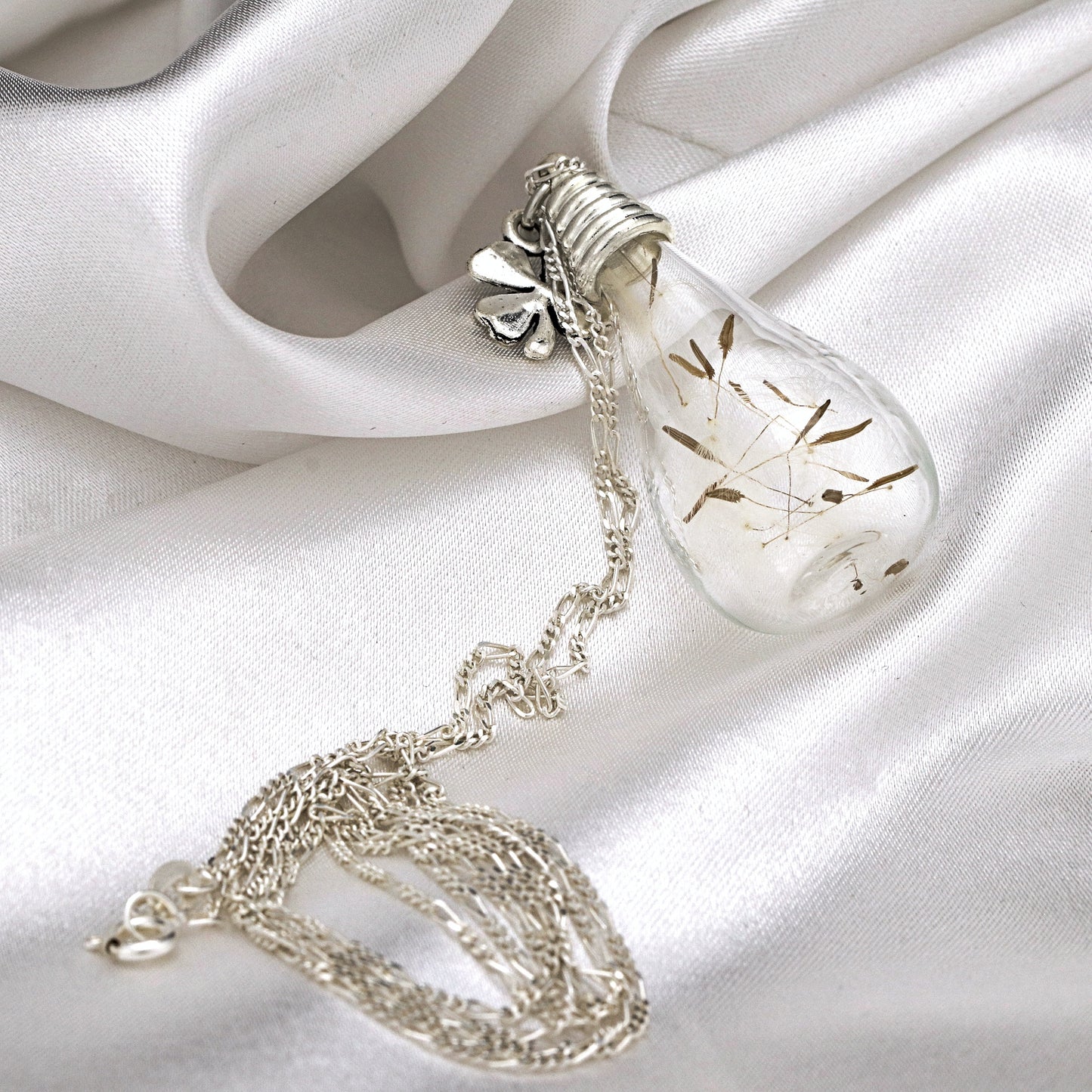 925 Chaîne en argent Sterling Véritable Fleurs et Shamrock - K925-10