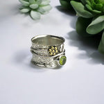 925 Sterling Silber Ring mit Peridot – Ringgröße 52, Allergikerfreundlich, Handgefertigter Designring