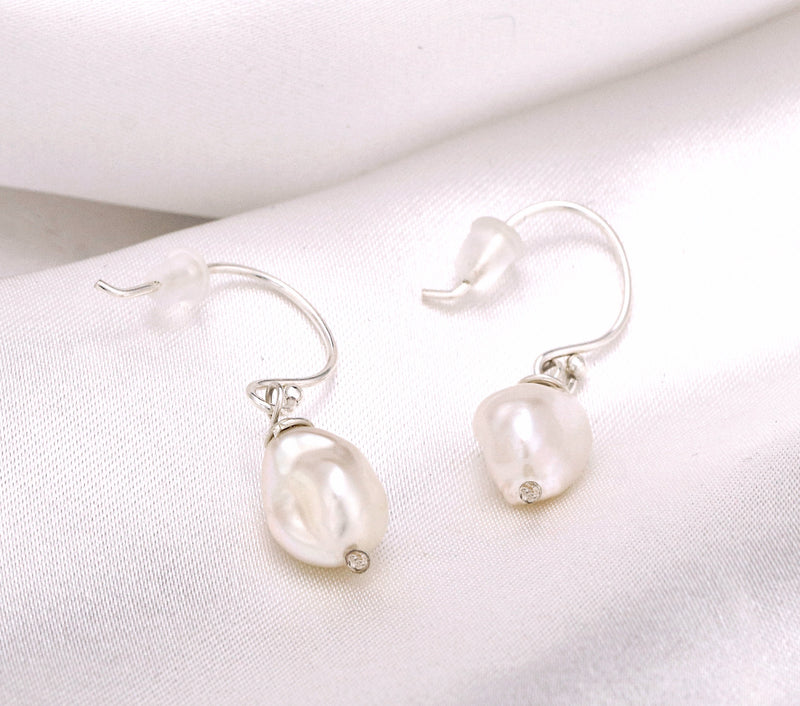 Boucles d'oreilles de perles d'eau douce baroque - Boucles d'oreilles de perles - EPA925-132