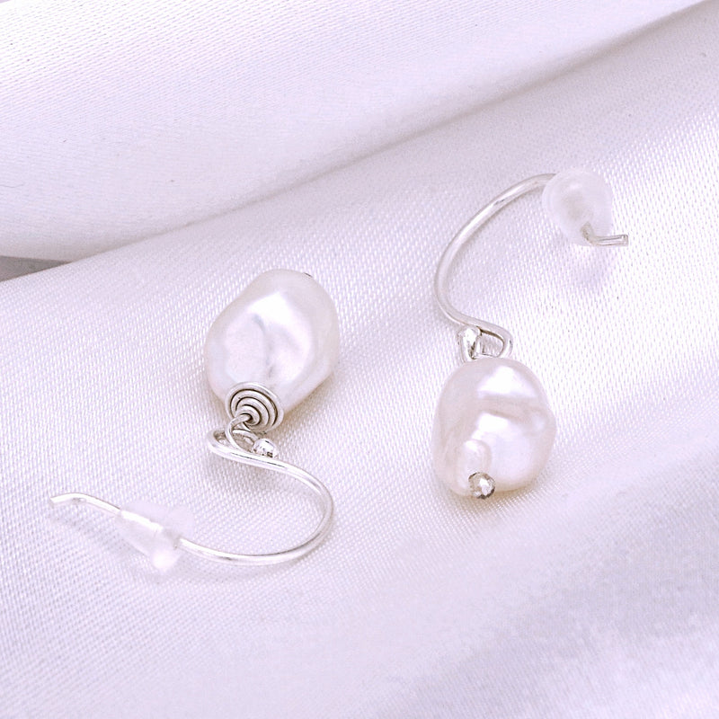 Boucles d'oreilles de perles d'eau douce baroque - Boucles d'oreilles de perles - EPA925-132