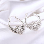 Bon Karma Silver Dentelle Creolen - Boucles d'oreilles de style bohème 925 Sterling Ear925-11