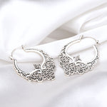 Bon Karma Silver Dentelle Creolen - Boucles d'oreilles de style bohème 925 Sterling Ear925-11