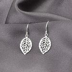 925 Sterling boucles d'oreilles "feuilles d'argent"-OHR925-12