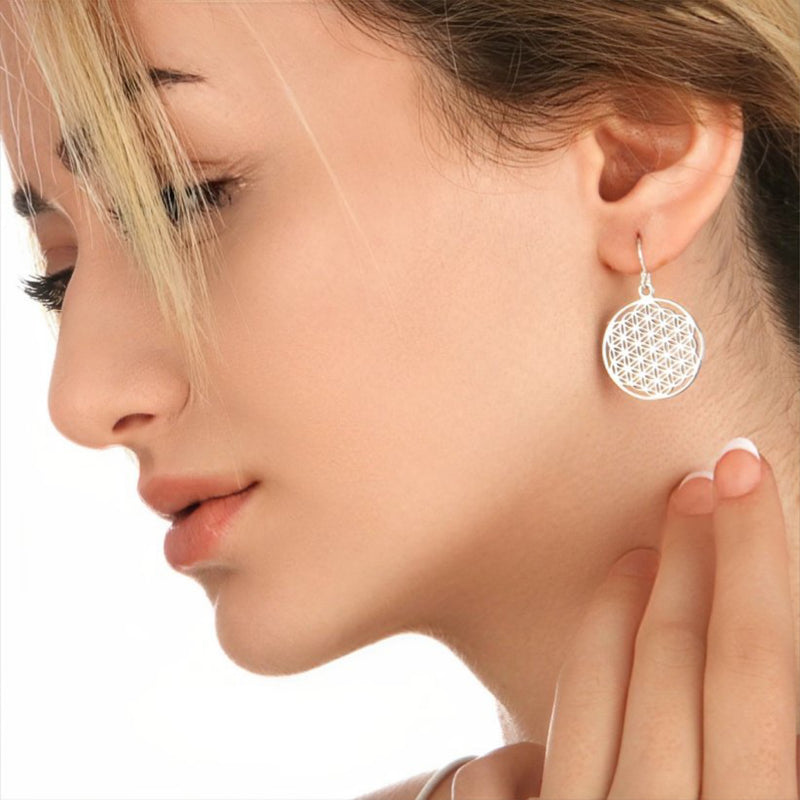 Boucles d'oreilles florales 925 boucles d'oreilles romantiques de la vie en argent sterling - EAR925-114