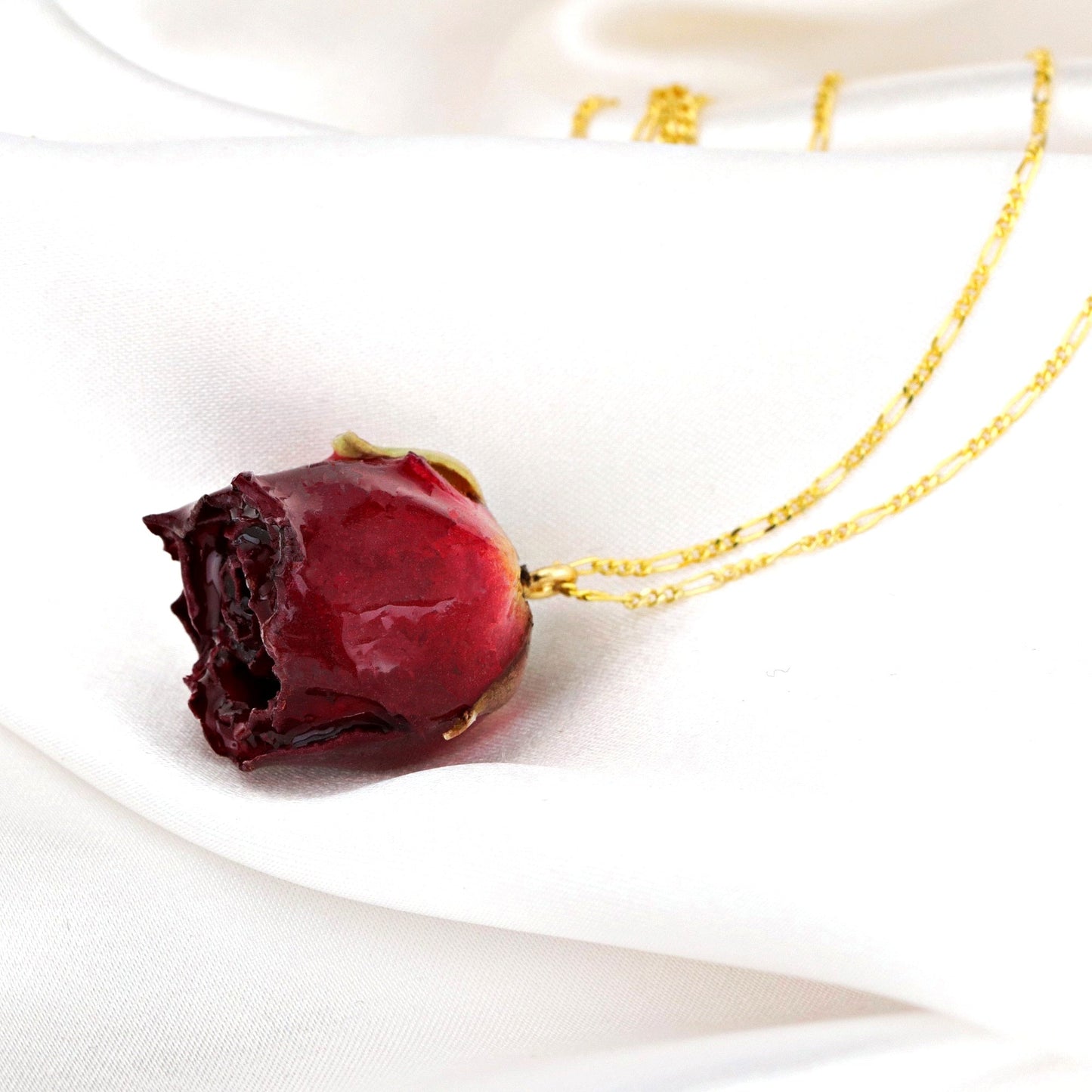 VRAI XL Rose 925 Chaîne plaquée or en or sterling - Un must pour tous les amoureux de la nature - K925-13
