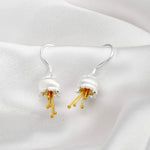 Glockenblumen Bicolor auriculiers-925 Sterling Argent Maigure Botanik Fleurs d'oreilles-OHR925-49