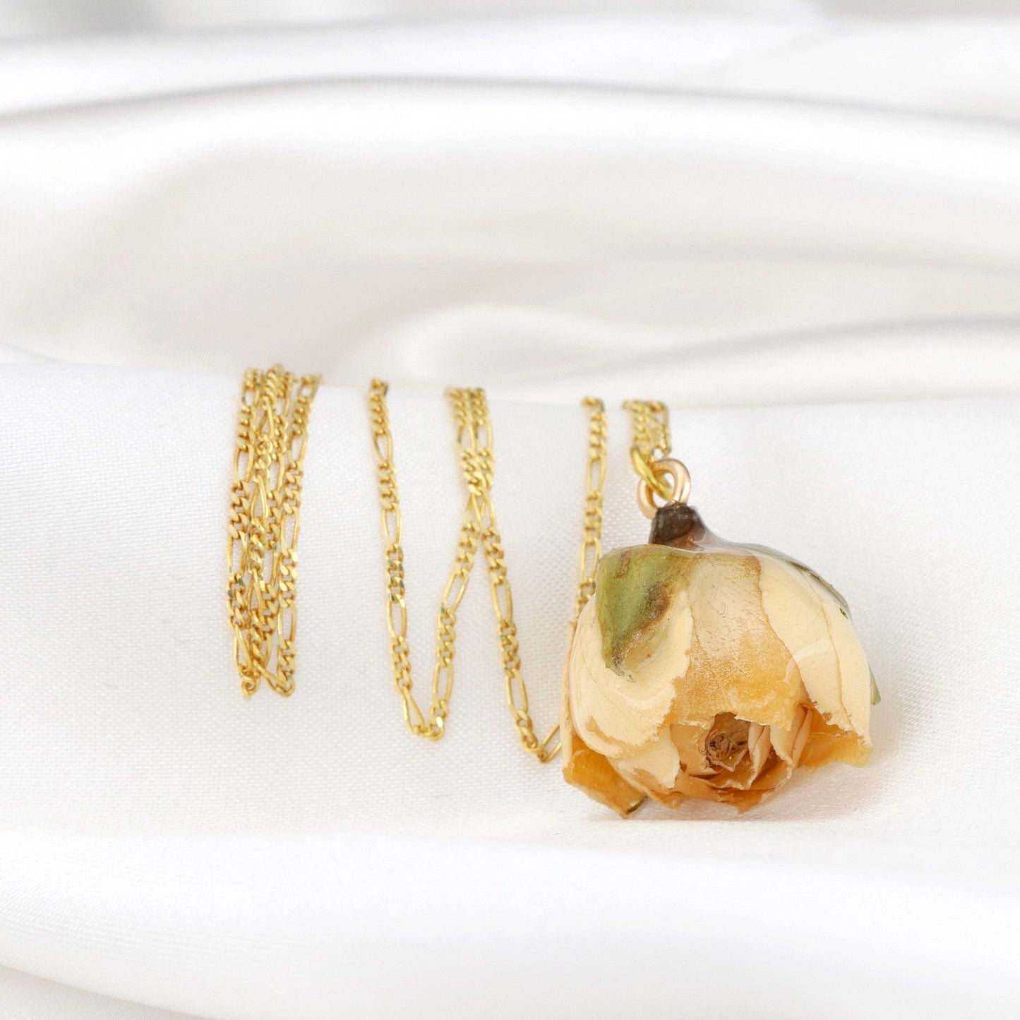 Véritable chaîne doré de la rose jaune 925 - bijoux de la nature - K925-81