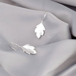 Boucles d'oreilles en argent d'automne - 925 boucles d'oreilles en argent sterling mat 3D - ohr925 - 30