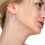 Boucles d'oreilles Aquamarin - Boucles d'oreilles GEM de luxe en argent sterling 925 - EAR925-105