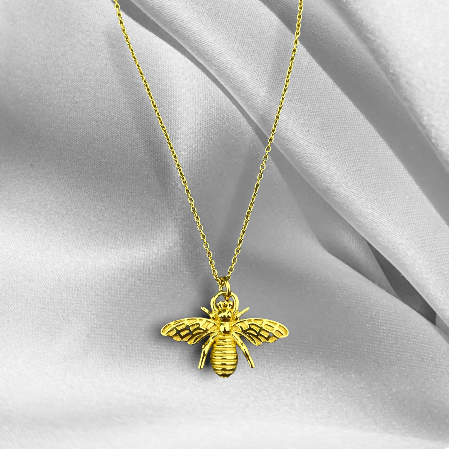 Chaîne dorée sterling de Golden Bee 925 - idée de cadeau pour les abeilles de travail dur - K925-59