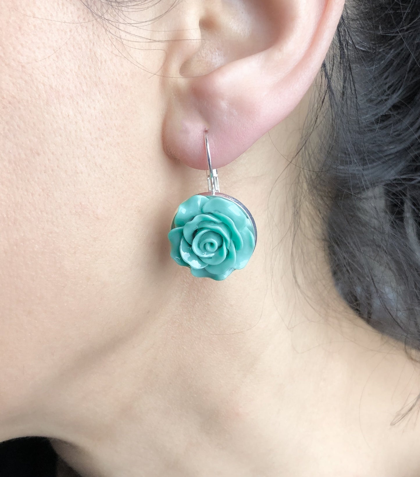 Boucles d'oreilles Roses de printemps II dans un style vintage - VinoHR-85