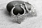 Bon Karma Silver Dentelle Creolen - Boucles d'oreilles de style bohème 925 Sterling Ear925-11