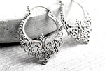 Bon Karma Silver Dentelle Creolen - Boucles d'oreilles de style bohème 925 Sterling Ear925-11