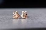 Boucles d'oreilles Mini-goujons d'abeille - Boucles d'oreilles plaquées en plaqué or sterling en Rosegold 925 - EAR925-40