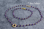 Amethyst Gold Circle-Vergoldeter Lila Violette cristal Edelstein Halskette-VIK-01