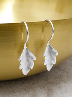 Boucles d'oreilles en argent d'automne - 925 boucles d'oreilles en argent sterling mat 3D - ohr925 - 30