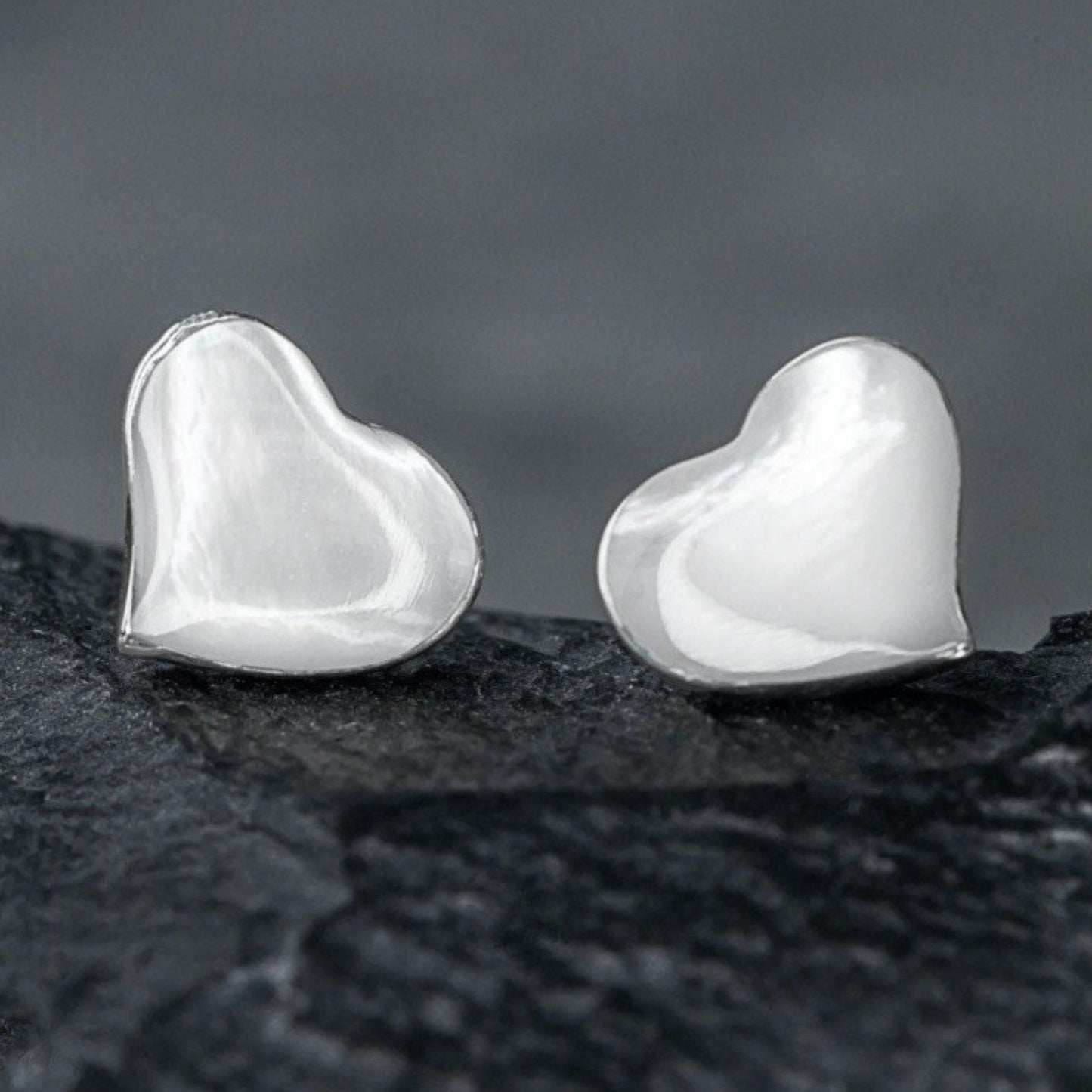 Boucles d'oreilles en nacre en forme de coeur en argent sterling 925 - EAR925-94