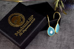 Aquamarin Gold boucles d'oreilles-925 Sterling Golan Edelstein Luxureuse Edelstein-boucles-OHR925-87