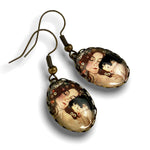 Boucles d'oreilles Mother Child - Gustav Klimt Painter Bronze Art Bronze Boucles d'oreilles de style Vintage - VinoHR-27