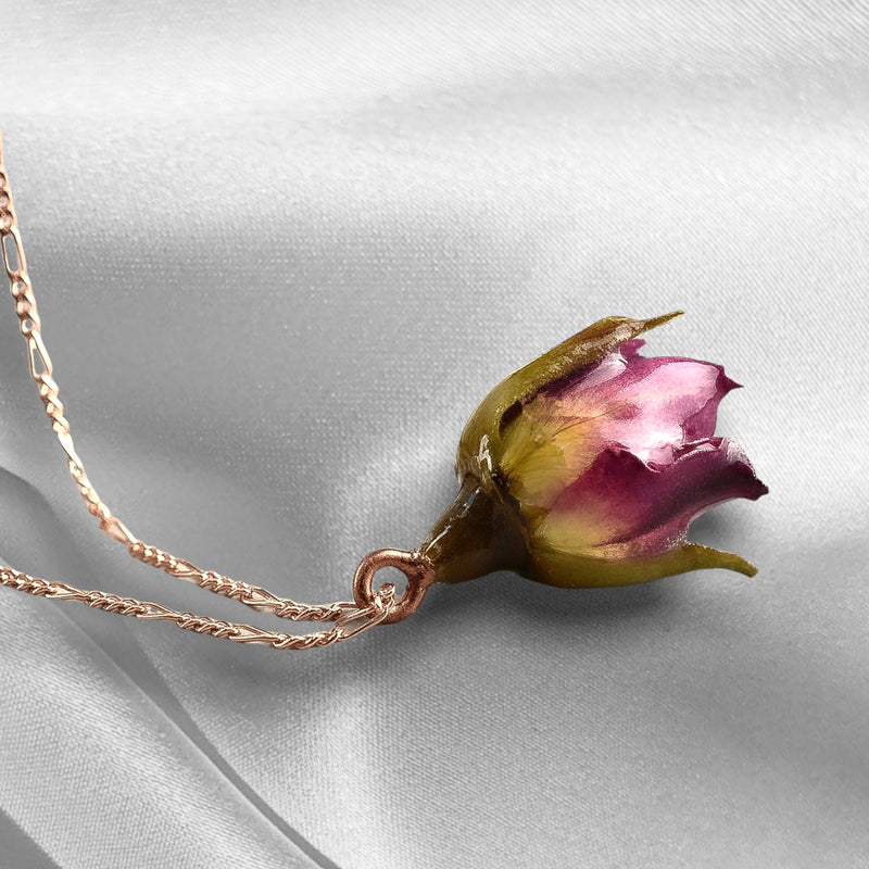 Véritable chaîne de roses - bijoux romantiques de 925 en plaqué or doré en or - Nature Bijoux - K925-50