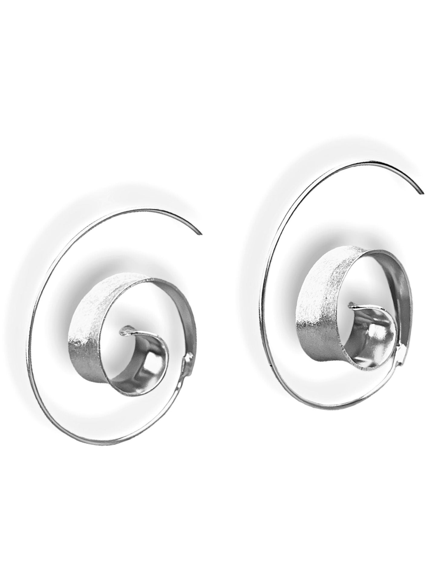 Boucles d'oreilles en argent sterling en spirale 925 - Boho Tribal Elegant Bijoux - Ear925-82