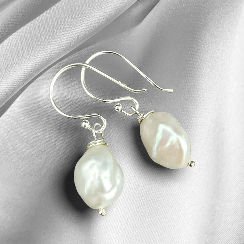 Boucles d'oreilles de perles d'eau douce baroque - Boucles d'oreilles de perles - EPA925-132