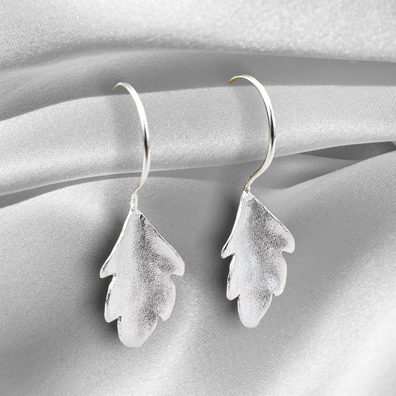 Boucles d'oreilles en argent d'automne - 925 boucles d'oreilles en argent sterling mat 3D - ohr925 - 30