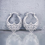 Bon Karma Silver Dentelle Creolen - Boucles d'oreilles de style bohème 925 Sterling Ear925-11