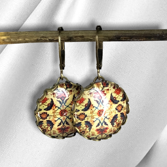 Boucles d'oreilles en bronze antiques Kelims dans un style vintage