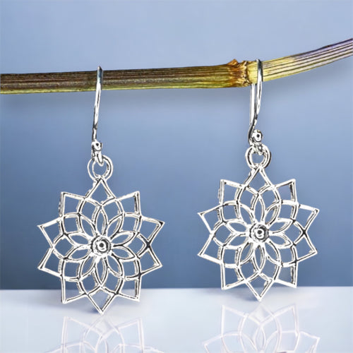 Boucles d'oreilles en argent sterling 925 "Mandala"