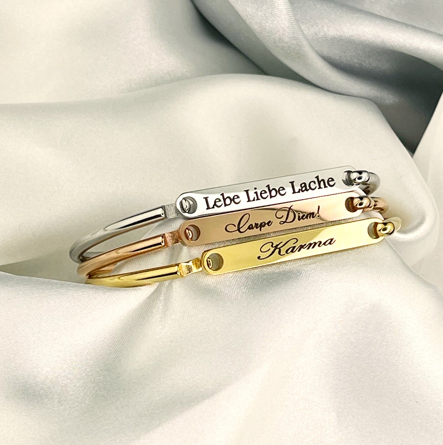 Bracelet personnel en acier inoxydable - gravure - couleur argent