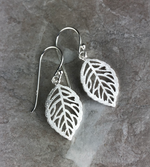 925 Sterling boucles d'oreilles "feuilles d'argent"-OHR925-12