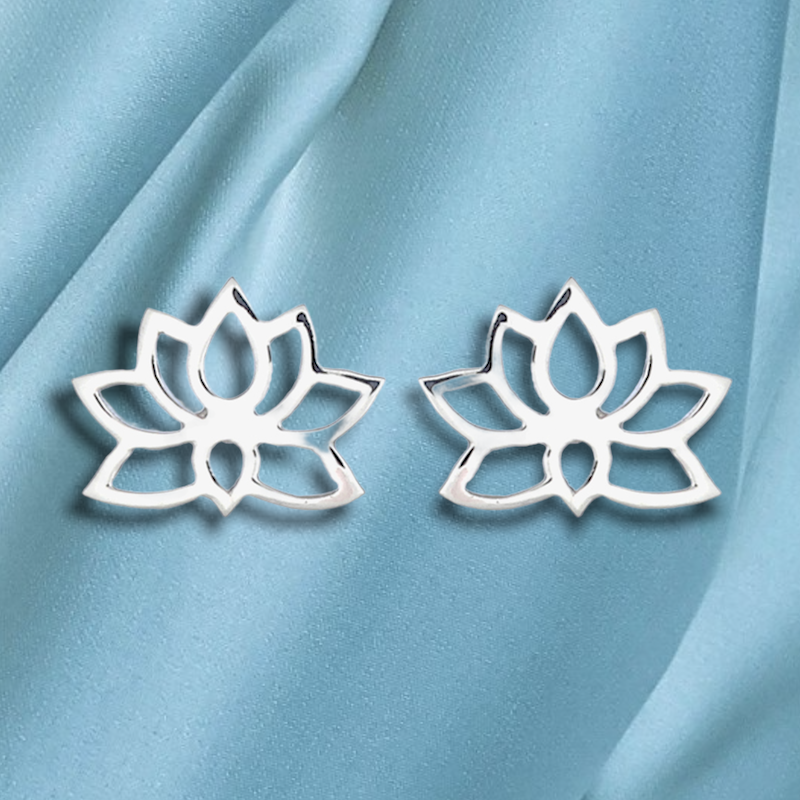 Mini 925 boucles d'oreilles en argent sterling lotus - EAR925-119