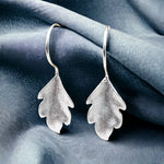 Boucles d'oreilles en argent d'automne - 925 boucles d'oreilles en argent sterling mat 3D - ohr925 - 30